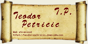 Teodor Petričić vizit kartica